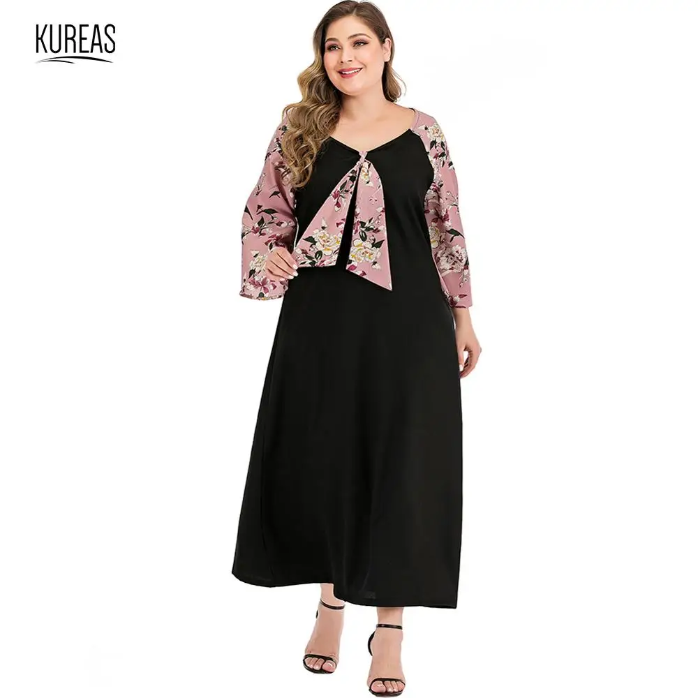 Kureas Women Dress Plus Size Patchwork Printed Long Dresses Large Size Flare Sleeve Woven Maxi Dress Winter Autumn
Kureas Women Dress Plus Size Patchwork Printed Long Dresses Large Size Flare Sleeve Woven Maxi Dress Winter Autumn