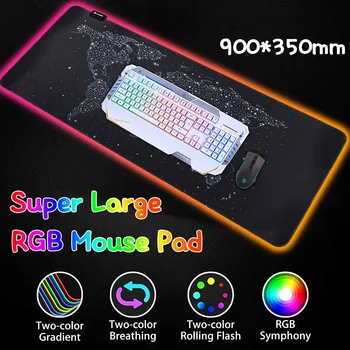 RGB LED Large Pad Gamer Computer Gaming pad LED Backlit Desk Mat Keyboard Pad for Laptop Computer 900x350x3mm
RGB LED Large Pad Gamer Computer Gaming pad LED Backlit Desk Mat Keyboard Pad for Laptop Computer 900x350x3mm