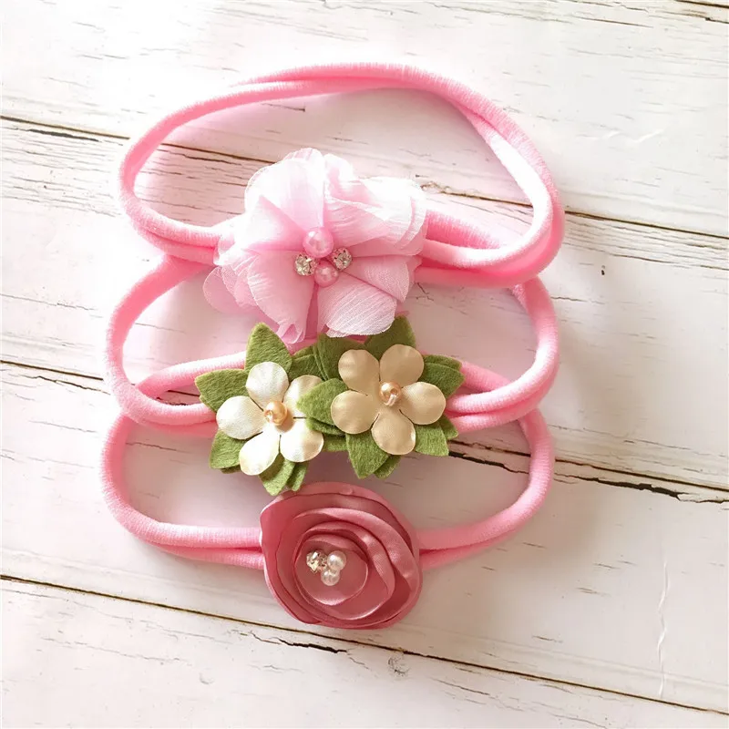 small flower baby nylon headbands newborn girls hair accessories (16)