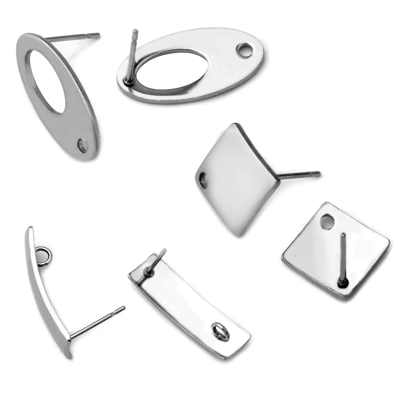 20pcs/lot Stainless Steel Accessories Fashion Oval Square Base Stud Earrings Connector DIY Jewelry Making Supplies
20pcs/lot Stainless Steel Accessories Fashion Oval Square Base Stud Earrings Connector DIY Jewelry Making Supplies