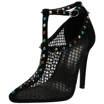 Womens Genuine Leather Mesh Net Breathable Rainbow Colors Rivets Studs T-straps Gladiator Pointed Toe Sandals Ankle Boots Shoes
Womens Genuine Leather Mesh Net Breathable Rainbow Colors Rivets Studs T-straps Gladiator Pointed Toe Sandals Ankle Boots Shoes