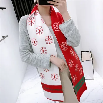 

Double Sided Christmas Pattern Printed Women Scarf Cashmere Blend Warmth Scarf Shawl Stole Winter Warm Wraps Christmas Present