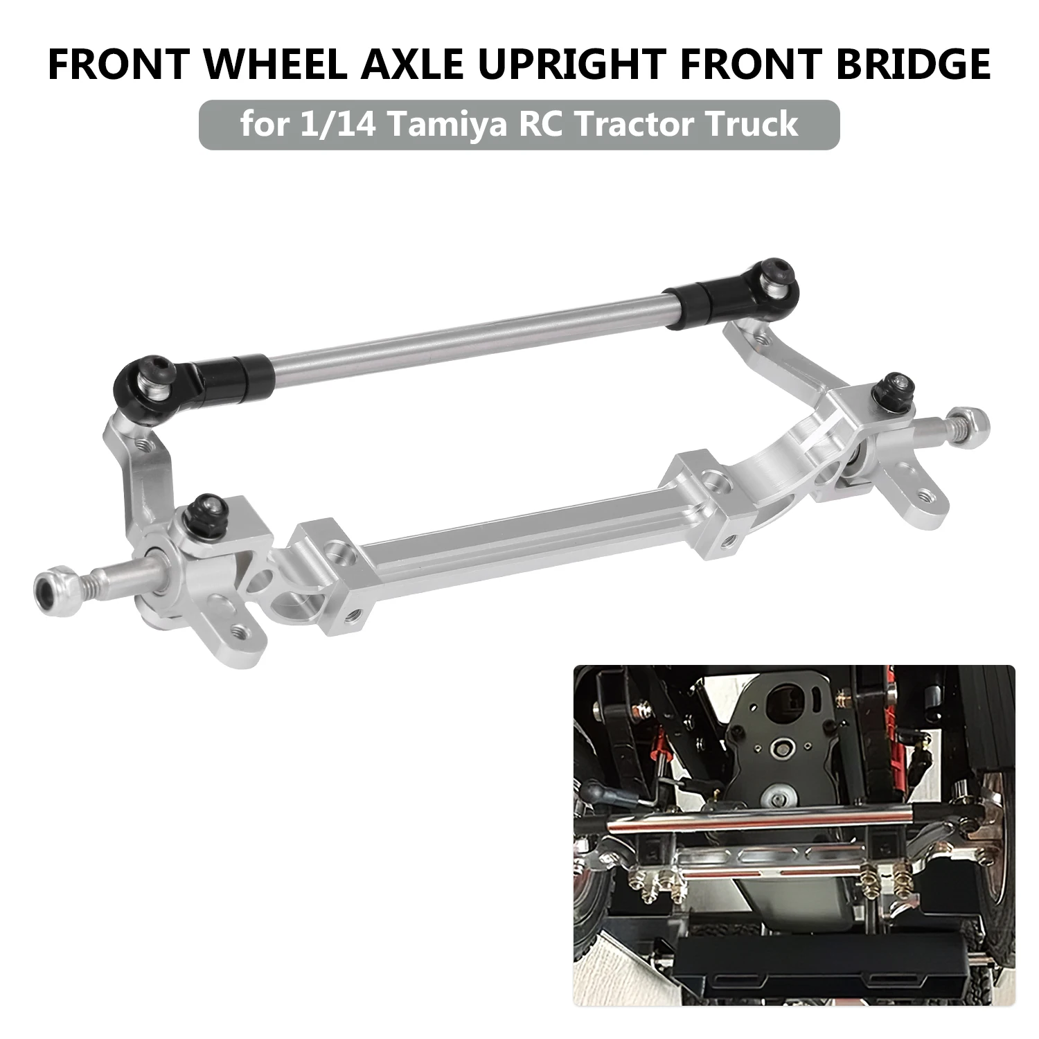 

Alloy Front Wheel Axle Upright Front Bridge RC Car Parts for 1/14 Tamiya Tractor Truck RC Climber Trailer