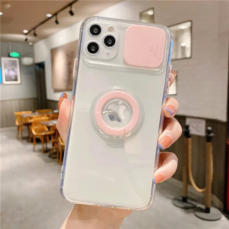 Slide Camera Protection Case For iPhone With Ring Holder