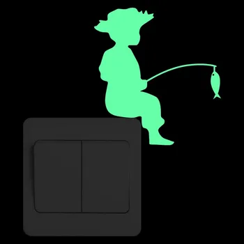 Boy Fishing Glow in the Dark Switch Sticker Cartoon Fish Luminous Wall Sticker Children Bedroom Kids Room Home Decor DIY Decals 
Boy Fishing Glow in the Dark Switch Sticker Cartoon Fish Luminous Wall Sticker Children Bedroom Kids Room Home Decor DIY Decals