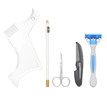 Beard Shaping Grooming Tool Kit Folding Comb Beard Shaping Template Guide Manual Shaver Beard and Mustache Scissor Beard Tool
Beard Shaping Grooming Tool Kit Folding Comb Beard Shaping Template Guide Manual Shaver Beard and Mustache Scissor Beard Tool
