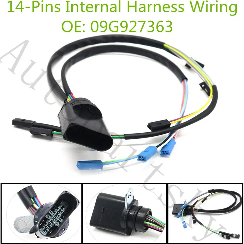 For Volkswagen for Audi for Skoda for Seat for VW 09G 6 Speed Auto Transmission Gearbox 14 pin Internal Harness Wiring 09G927363
For Volkswagen for Audi for Skoda for Seat for VW 09G 6 Speed Auto Transmission Gearbox 14 pin Internal Harness Wiring 09G927363