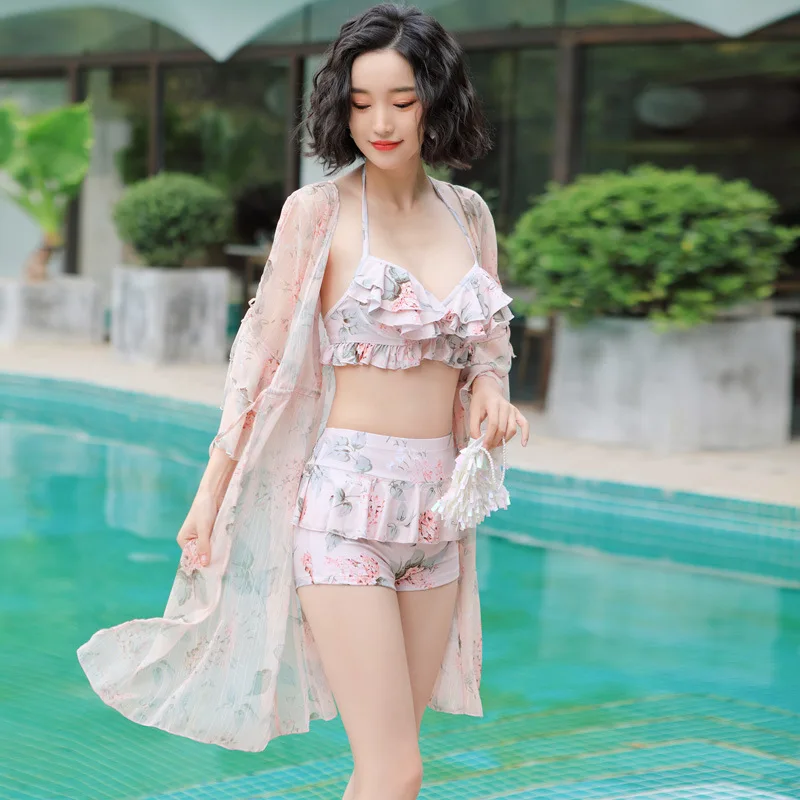 2019 Korean-style New Style Women's Hot Springs Bathing Suit Lotus Edge Boxer Three-piece Set Slim Fit Slimming
2019 Korean-style New Style Women's Hot Springs Bathing Suit Lotus Edge Boxer Three-piece Set Slim Fit Slimming
