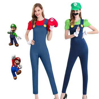Game Super Mario Bros Roles Mario and Luigi Mario Women's Edition Overalls cosplay costumes girl Holiday Carnival party Dress up
Game Super Mario Bros Roles Mario and Luigi Mario Women's Edition Overalls cosplay costumes girl Holiday Carnival party Dress up