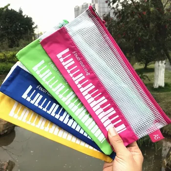 Music Piano Pattern Pencil Bag Bill Mesh Pocket School Office Student Stationery Holder Creative Beating Notes Zipper Net Bag 
Music Piano Pattern Pencil Bag Bill Mesh Pocket School Office Student Stationery Holder Creative Beating Notes Zipper Net Bag