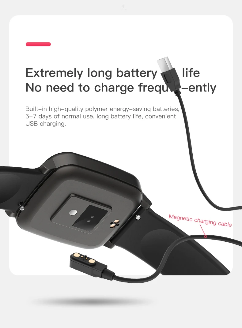 Reloj inteligente con cable de carga