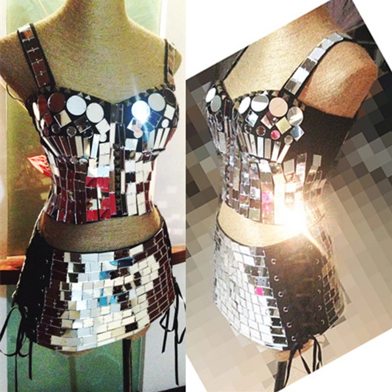 New Shinny Nightclub Mirror Costume 2ops Sets Women GoGo Dancer Costume Festival Outfit Stage Singers Clothes DJ Costume VDB748
New Shinny Nightclub Mirror Costume 2ops Sets Women GoGo Dancer Costume Festival Outfit Stage Singers Clothes DJ Costume VDB748