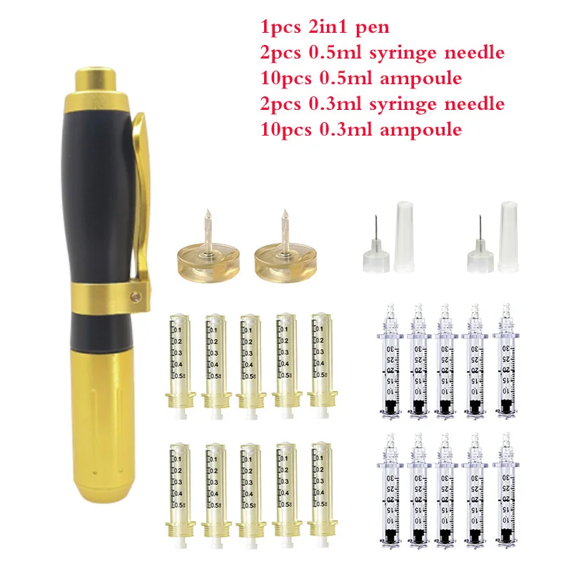 2 in 1 hyaluronic acid injection pen 0.3ml &0.5ml head hyaluron pen Noninvasive atomizer gun lip filler injection anti-aging
2 in 1 hyaluronic acid injection pen 0.3ml &0.5ml head hyaluron pen Noninvasive atomizer gun lip filler injection anti-aging