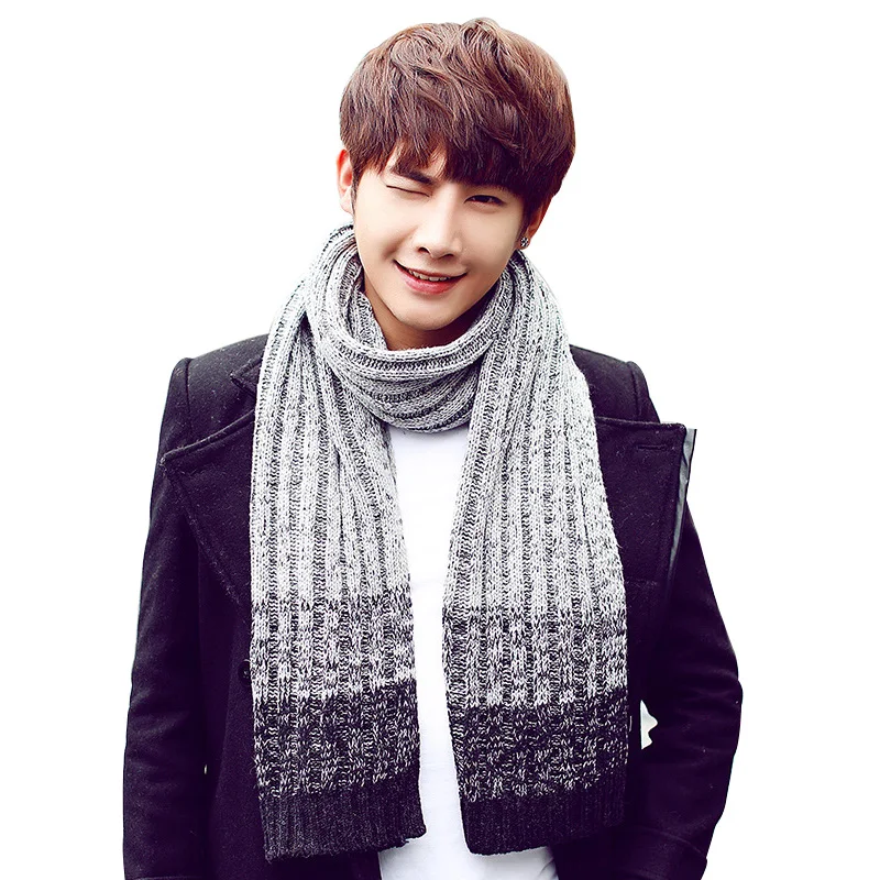 Scarf For Men Fashion Gradient Knit Thick Wool Shawl Wrap Male Winter Spell Color Tippet Korean Couple Scarf Man Striped Knit
Scarf For Men Fashion Gradient Knit Thick Wool Shawl Wrap Male Winter Spell Color Tippet Korean Couple Scarf Man Striped Knit
