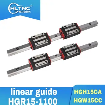 15MM Linear Guideway Rail HGH15-1100mm 2 PCS+ 4 PCS Flange type carriage bearing block HGW15CC OR slider HGH15CA for CNC 
15MM Linear Guideway Rail HGH15-1100mm 2 PCS+ 4 PCS Flange type carriage bearing block HGW15CC OR slider HGH15CA for CNC