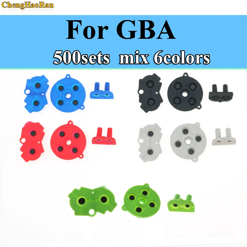 500sets Blue Red Green For Game Boy GBA Advance Button Silicone Rubber Pad Conductive Contacts AB Select Start D pad
500sets Blue Red Green For Game Boy GBA Advance Button Silicone Rubber Pad Conductive Contacts AB Select Start D pad