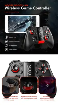 New Mocute 054/050/056/058/053/055 Bluetooth gamepad Joypad Wireless VR Controller Smartphone android Tablet PC Smart TV Game
New Mocute 054/050/056/058/053/055 Bluetooth gamepad Joypad Wireless VR Controller Smartphone android Tablet PC Smart TV Game