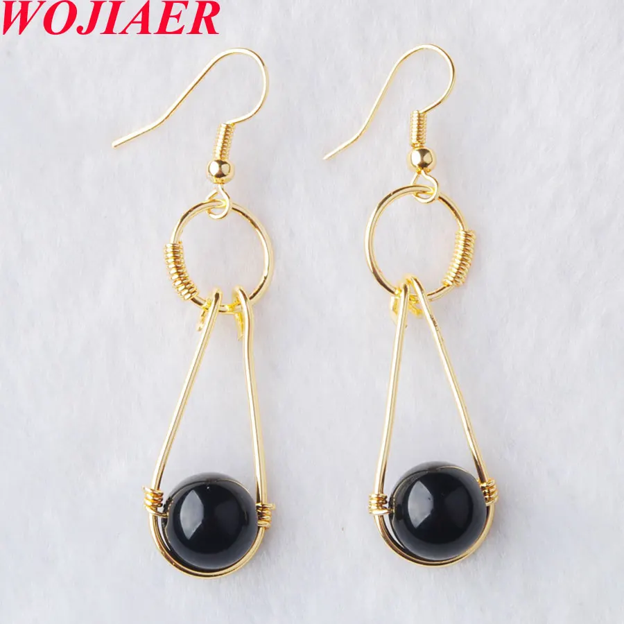 Plated Gold Jewellery for Female Long Earrings Hook Dangle Natural Spectrolite Stone Round Beads Pendant Earring WOJIAER PBR806
Plated Gold Jewellery for Female Long Earrings Hook Dangle Natural Spectrolite Stone Round Beads Pendant Earring WOJIAER PBR806