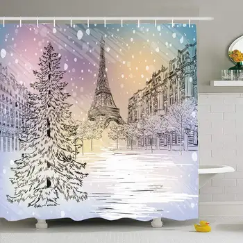 Shower Curtain Set with Hooks 66x72 Famous Snowy World Tower Destinations Winter in Day Roof Paris Landmarks Christmas Storm
Shower Curtain Set with Hooks 66x72 Famous Snowy World Tower Destinations Winter in Day Roof Paris Landmarks Christmas Storm