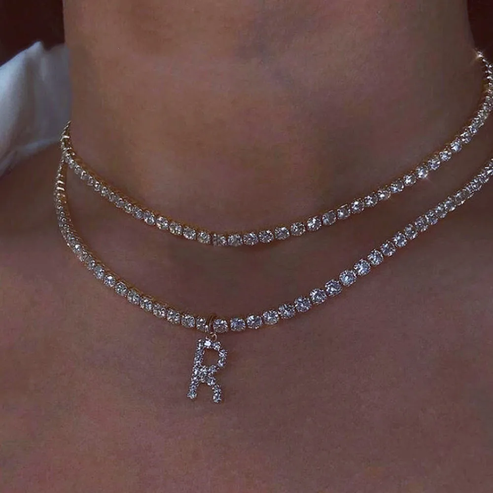 Bling Rhinestone A-Z Pendant Letter Necklace Silver for Women Crystal 26 Letters Choker Collar Necklace Chain Hip Hop Jewelry
Bling Rhinestone A-Z Pendant Letter Necklace Silver for Women Crystal 26 Letters Choker Collar Necklace Chain Hip Hop Jewelry
