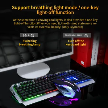 V1 USB Wired Ergonomic Backlit Mechanical Touch Gaming Keyboard Mouse Set Keyboard Mice Combo Adjustable Colorful Keyboard
V1 USB Wired Ergonomic Backlit Mechanical Touch Gaming Keyboard Mouse Set Keyboard Mice Combo Adjustable Colorful Keyboard