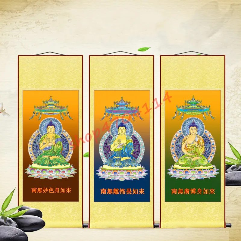 Seven treasures of the Tathagata silk scroll hanging painting, exquisite crafts, decorations, collections
Seven treasures of the Tathagata silk scroll hanging painting, exquisite crafts, decorations, collections