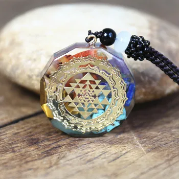 

Orgonite Pendant Sri Yantra Necklace Yoga Healing Chakra Sacred Geometry Chakra Energy Necklace Meditation Jewelry