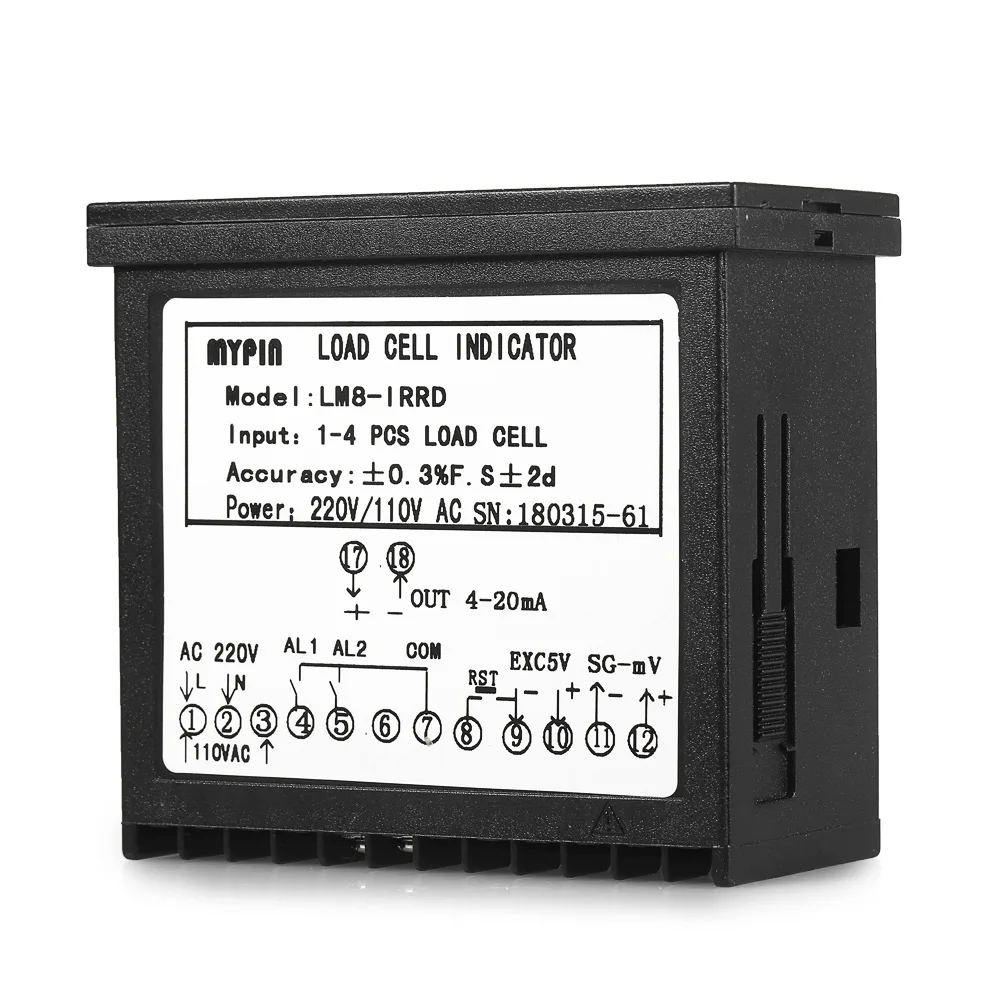 Hot Digital LED Display Weighing Meter Load-cells Indicator 1-4 Load Cells Signals Input 2 Relay Alarm Output
Hot Digital LED Display Weighing Meter Load-cells Indicator 1-4 Load Cells Signals Input 2 Relay Alarm Output
