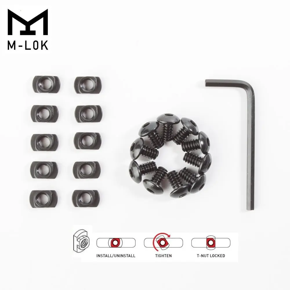 Magorui 10Pcs/Pack M-LOK Screw and Nut Replacement Set for Rail Sections - with Wrench
Magorui 10Pcs/Pack M-LOK Screw and Nut Replacement Set for Rail Sections - with Wrench