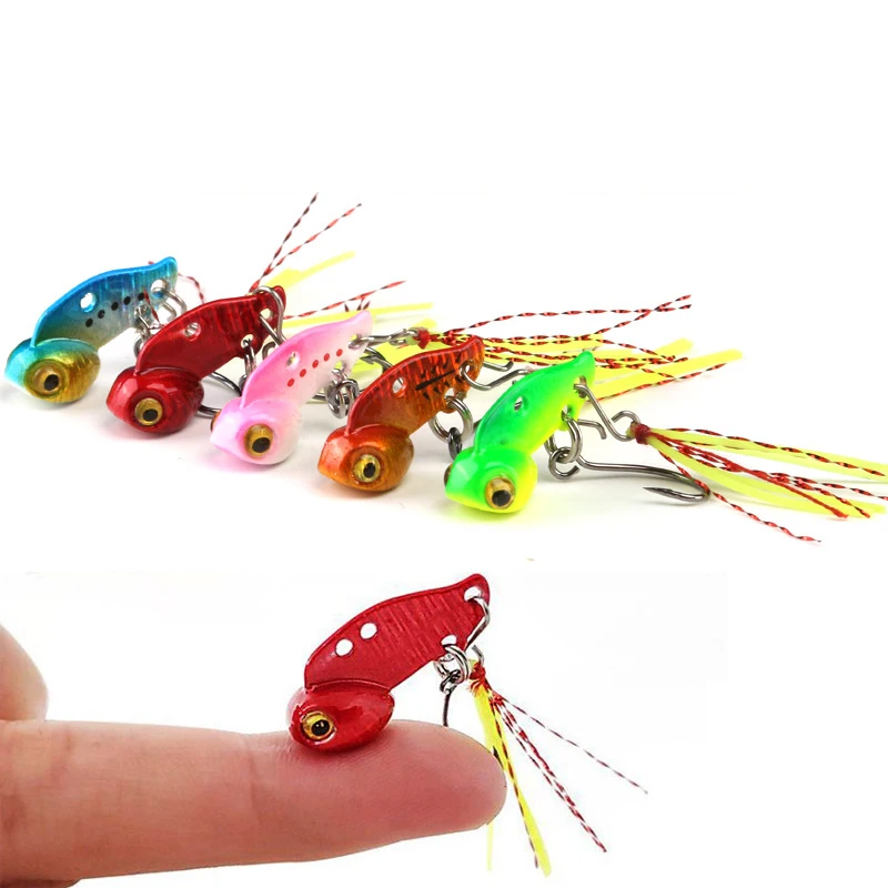 

1Pcs Metal Mini VIB With Rainbow Feather Fishing Lure 3g 6g Pin Crank Bait Vibration Spinner Sinking Bait Fishing Tackle