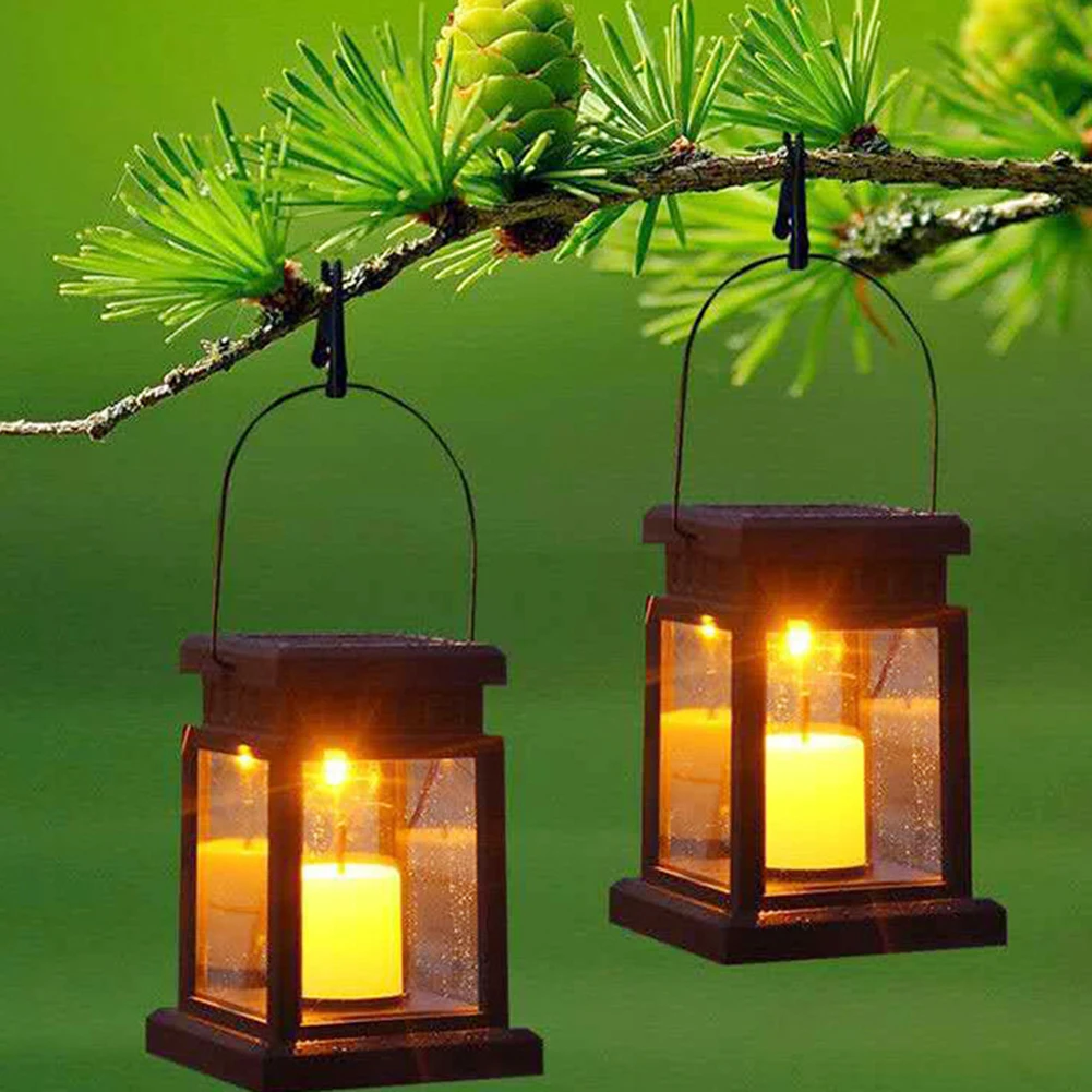 Home Garden Decoration Light LED Outdoor Twinkle Candle Lantern Solar Powered Warm Flame Flashing Tea Light Outdoor Lamp LED Decoration Light