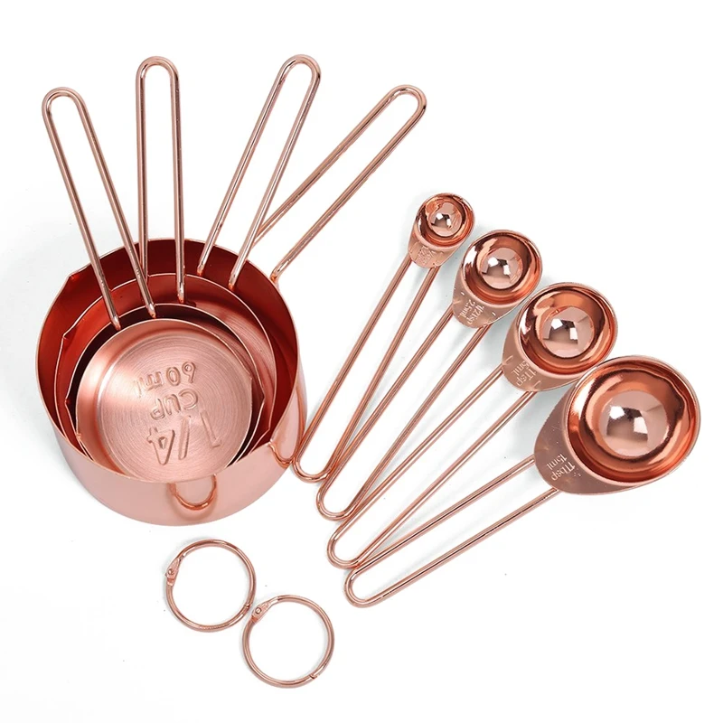 EASY-Rose gold Stainless Steel Measuring Cups and Spoons set of 8 Engraved Measurements,Pouring Spouts & Mirror Polished for Bak
EASY-Rose gold Stainless Steel Measuring Cups and Spoons set of 8 Engraved Measurements,Pouring Spouts & Mirror Polished for Bak