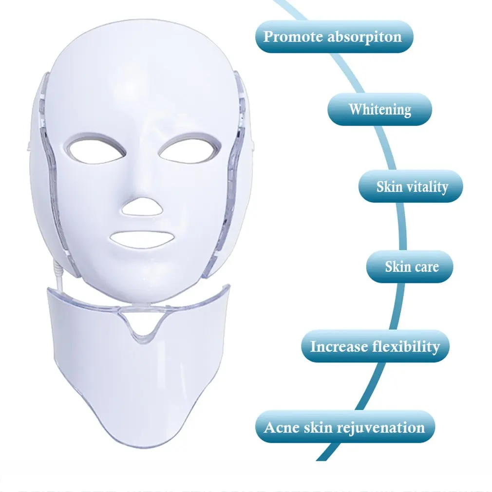 7 Colors Led Mask Face & Neck Neon-glowing Light Skin Therapy Facial Skin Care Wireless Rejuvenation Acne Face Skin Beauty
7 Colors Led Mask Face & Neck Neon-glowing Light Skin Therapy Facial Skin Care Wireless Rejuvenation Acne Face Skin Beauty