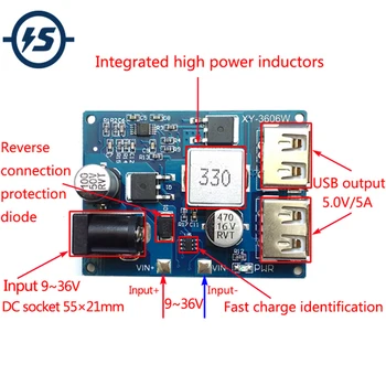LM2596S DC-DC Buck Converter Step Down Adjustable Power Supply Module Double USB Interface Voltage Regulator 5A 24V/12V to 5V 
LM2596S DC-DC Buck Converter Step Down Adjustable Power Supply Module Double USB Interface Voltage Regulator 5A 24V/12V to 5V