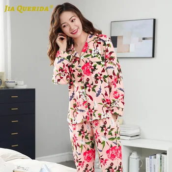 New Floral Long Sleeve Long Pants Sleepwear Fashion Style Casual Style Pajamas Set Pj Set Homesuit Homeclothes 100% Cotton 
New Floral Long Sleeve Long Pants Sleepwear Fashion Style Casual Style Pajamas Set Pj Set Homesuit Homeclothes 100% Cotton