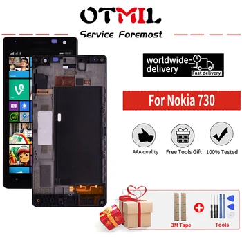 Original 4.7" For NOKIA 730 LCD Display Touch Screen Digitizer With Frame Assembly For Nokia 730 Replacement parts LCD Display
Original 4.7" For NOKIA 730 LCD Display Touch Screen Digitizer With Frame Assembly For Nokia 730 Replacement parts LCD Display