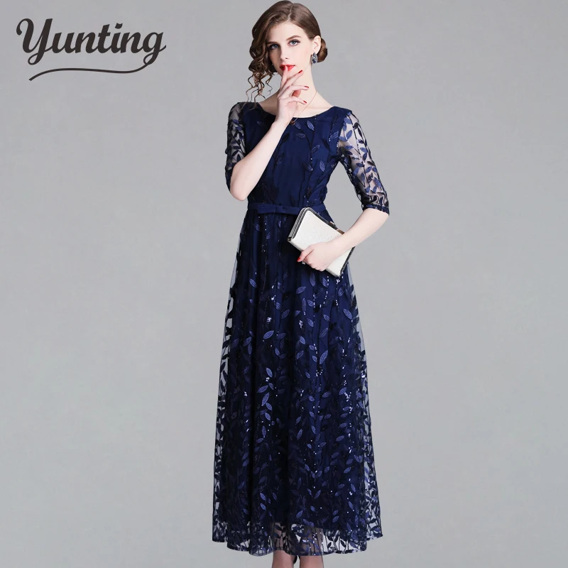 2019 Women Spring Summer Vinatge Elegant Party Night Dresses Casual Mesh Embroidery Stitching Fashion Dress
2019 Women Spring Summer Vinatge Elegant Party Night Dresses Casual Mesh Embroidery Stitching Fashion Dress