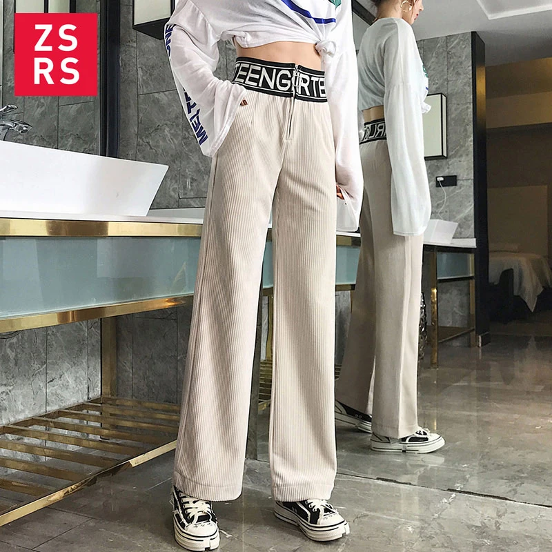 Zsrs Wide Leg Pants Women High Quallity Corduroy Loose Trousers Ladies Office Work Casual Autumn Winter Pants Plus Size 2XL 2019
Zsrs Wide Leg Pants Women High Quallity Corduroy Loose Trousers Ladies Office Work Casual Autumn Winter Pants Plus Size 2XL 2019