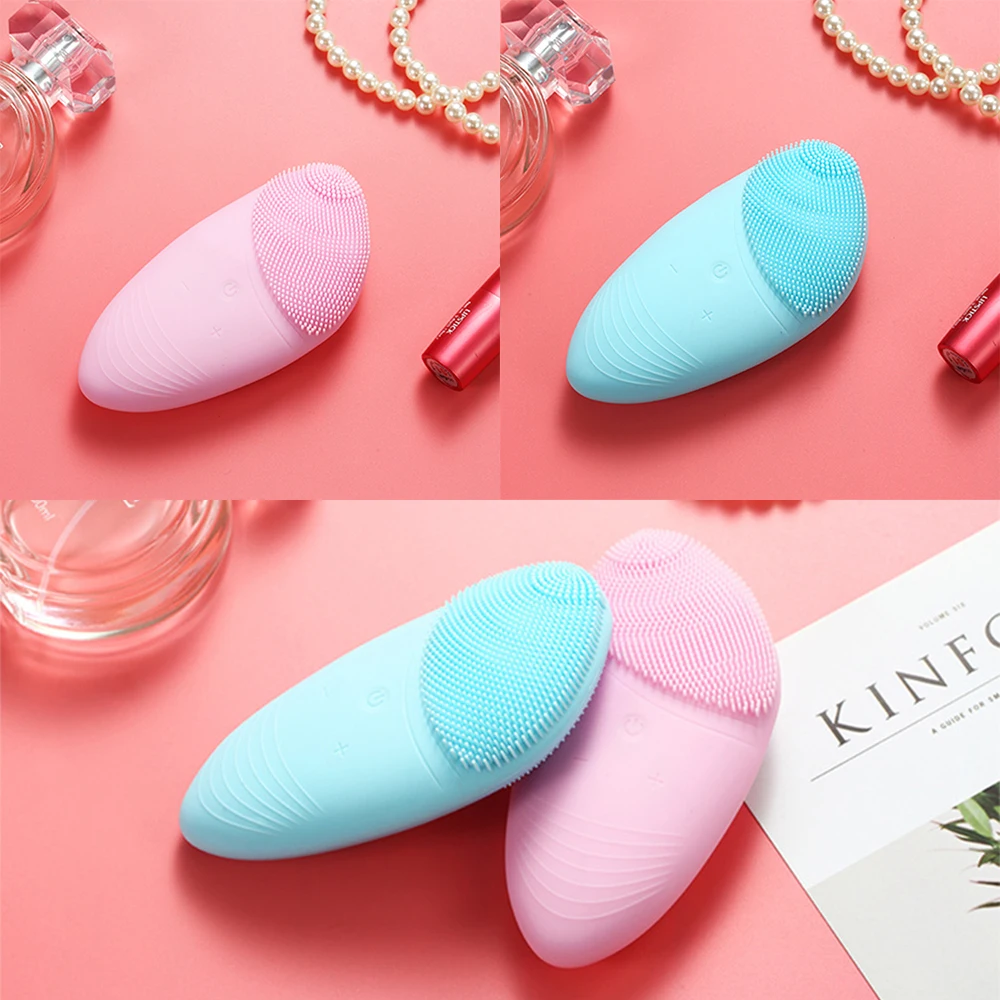 Ultrasonic Vibration Electric Silicone Face Cleansing Brush Skin Blackhead Remover Pore Cleaner Massage Cleansing instrument
Ultrasonic Vibration Electric Silicone Face Cleansing Brush Skin Blackhead Remover Pore Cleaner Massage Cleansing instrument