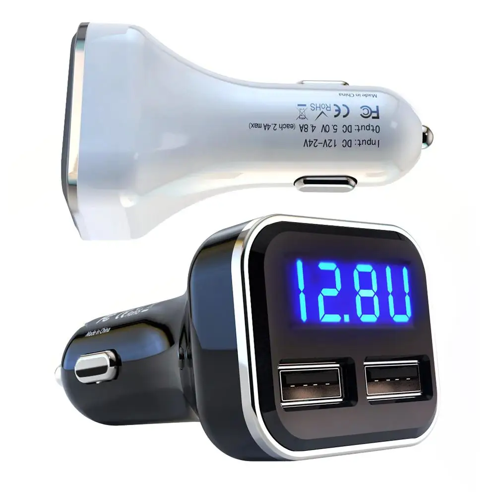 4.8A Car Phone Charger LED Voltage Monitoring Fast Smartphone USB Chargers Current Display Power Bank Carregador d20
4.8A Car Phone Charger LED Voltage Monitoring Fast Smartphone USB Chargers Current Display Power Bank Carregador d20