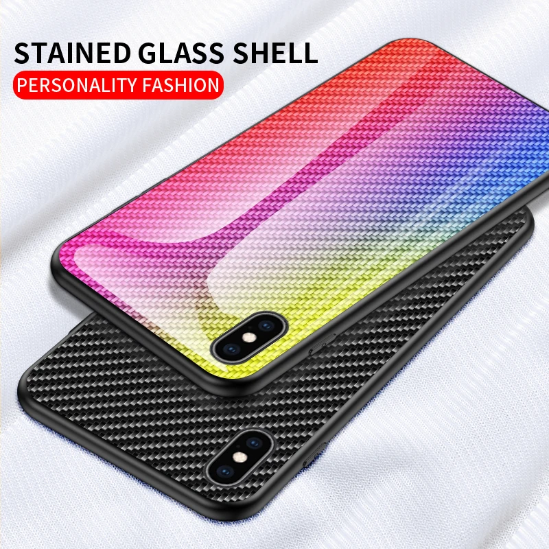 Phone Case for iPhone 11 11 Pro Case Cover Carbon Fiber Gradient Tempered Glass Soft Silicon Cover for iPhone 11 Pro Max 2019
Phone Case for iPhone 11 11 Pro Case Cover Carbon Fiber Gradient Tempered Glass Soft Silicon Cover for iPhone 11 Pro Max 2019