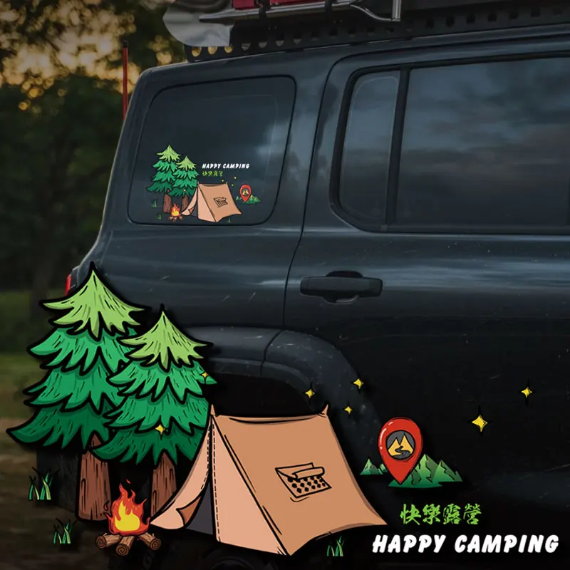 Outdoor Happy Camping Vinyl Car Sticker Rear Windshield Trunk Auto Decal Reflective Sticker Motorcycle Decor SUV Accessories
Outdoor Happy Camping Vinyl Car Sticker Rear Windshield Trunk Auto Decal Reflective Sticker Motorcycle Decor SUV Accessories