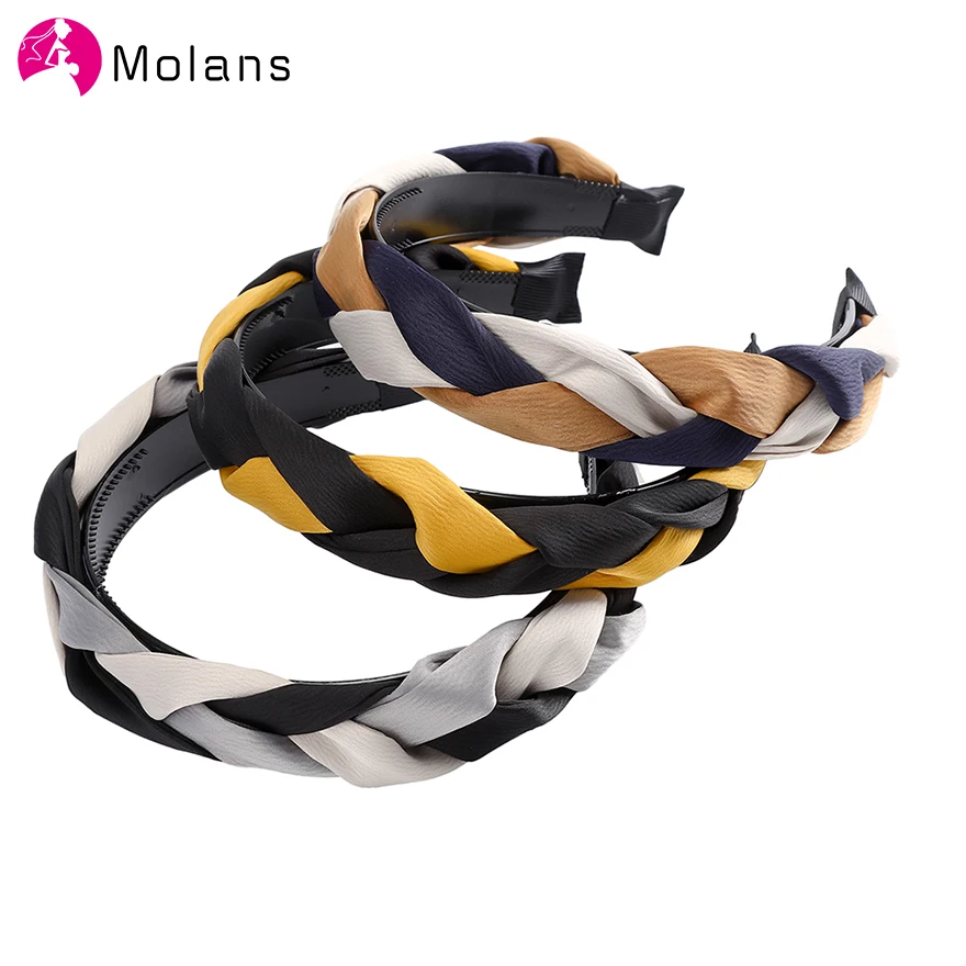 MOLANS New Multi-colors Braiding Hairbands Fashion Colorful Braids Satin Headbands Simple Comb Toothed Anti-slip Women Hairband
MOLANS New Multi-colors Braiding Hairbands Fashion Colorful Braids Satin Headbands Simple Comb Toothed Anti-slip Women Hairband