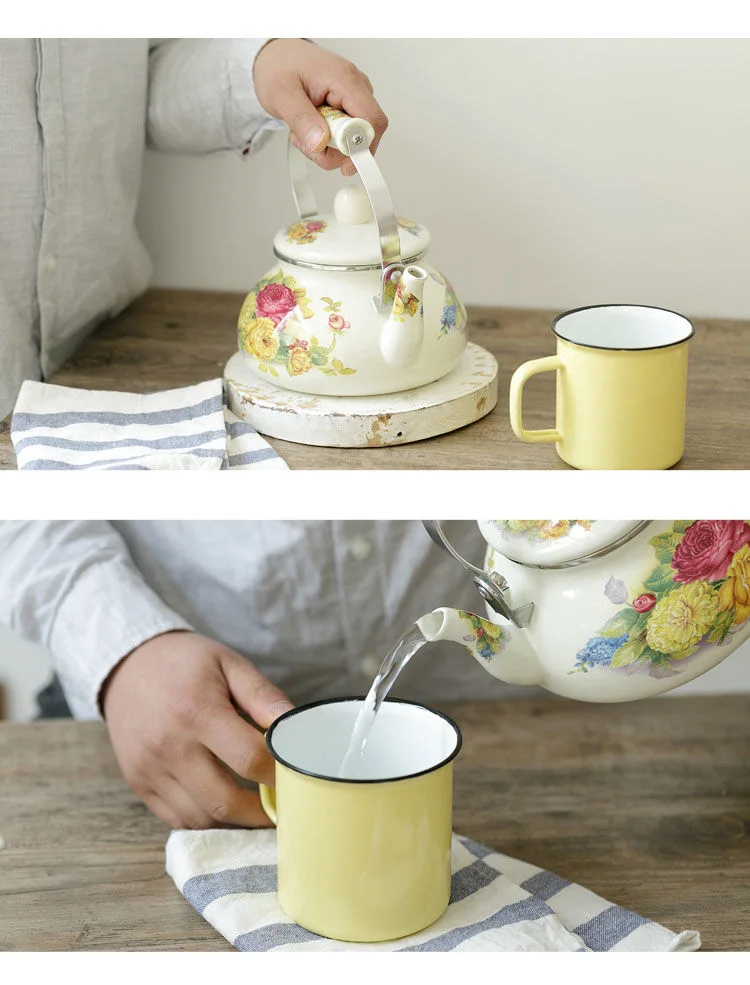 Generic 1.5L Enamel Enamel Kettle Kung Fu Teapot Cool Kettle Milk