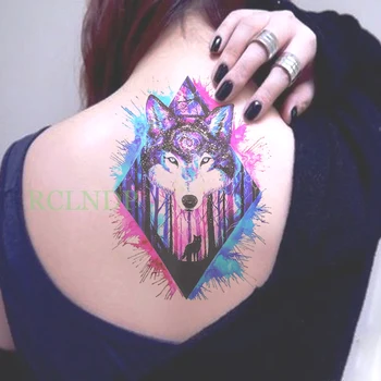 Waterproof Temporary Tattoo Sticker Colorful wolf head Fake Tatto Flash Tatoo Large Leg Arm back tattoos for Women Men girl
Waterproof Temporary Tattoo Sticker Colorful wolf head Fake Tatto Flash Tatoo Large Leg Arm back tattoos for Women Men girl