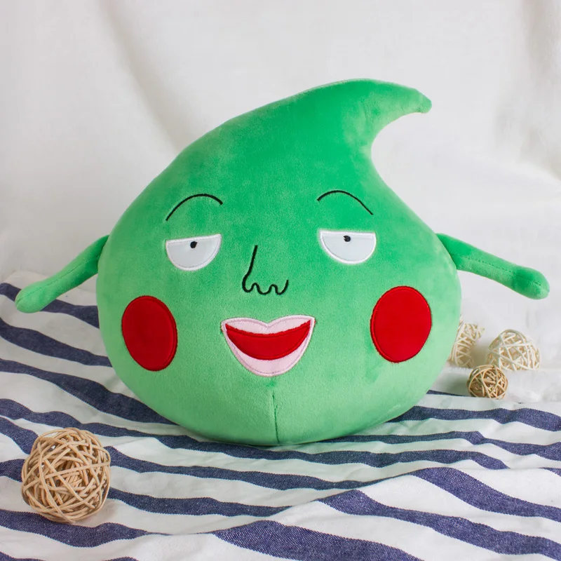 

Японские аксессуары для косплея малышей из аниме Моб психос 100, милая зеленая плюшевая набивная Подушка, диванная подушка, подарок на Рождество