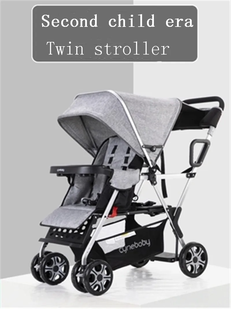 Aluminum alloy twin front and rear seat double stroller second child shock absorber folding baby stroller can sit reclining
Aluminum alloy twin front and rear seat double stroller second child shock absorber folding baby stroller can sit reclining