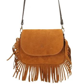 Handbag women suede 1ª quality, flap and zipper closure, fringed ornament, 20x16x5 cm. Made in Spain. Color Leather
Handbag women suede 1ª quality, flap and zipper closure, fringed ornament, 20x16x5 cm. Made in Spain. Color Leather