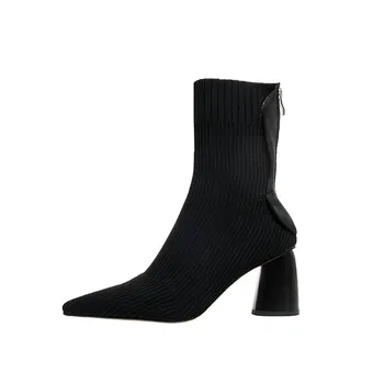 Genuine Leather Knitting women Boots autumn Winter ladies Ankle Boots Female New High Heeled party dress Shoes Woman
Genuine Leather Knitting women Boots autumn Winter ladies Ankle Boots Female New High Heeled party dress Shoes Woman