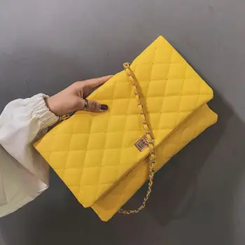 2020 New yellow Clutch Women Black White Chain Shoulder Bag Leather Yellow Soft bag Evening Bag Ladies Hand Bag Silver Handbag 
2020 New yellow Clutch Women Black White Chain Shoulder Bag Leather Yellow Soft bag Evening Bag Ladies Hand Bag Silver Handbag